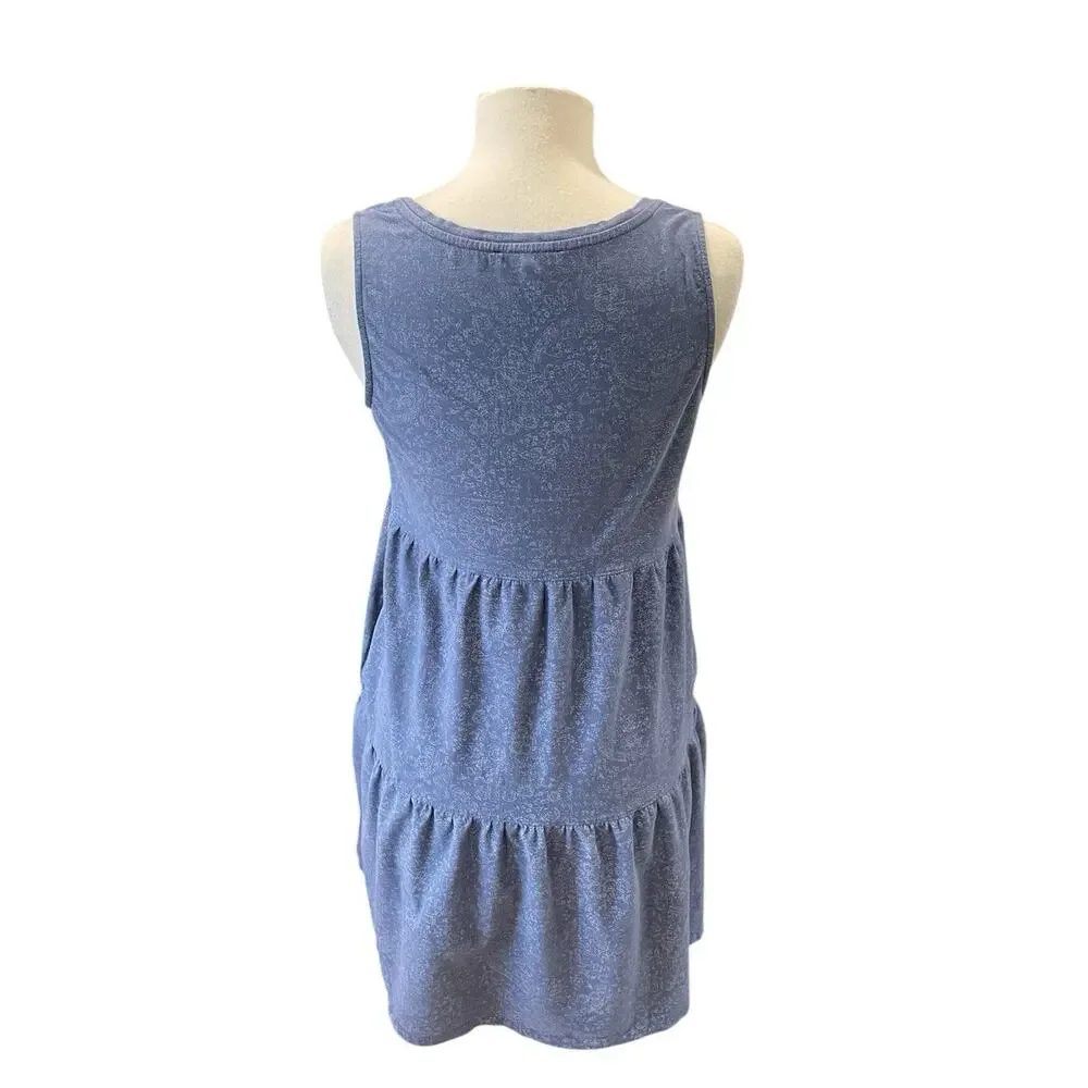 Frye Dress Bandana Blue Sleeveless Dress Cotton Women’s Size Medium Pockets